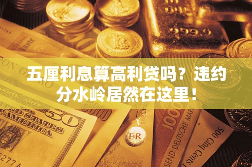 济南五厘利息算高利贷吗？违约分水岭居然在这里！