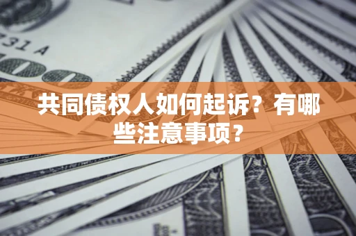济南共同债权人如何起诉？有哪些注意事项？